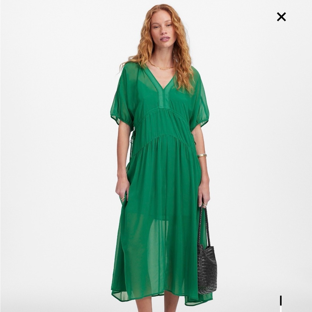 NWT Madewell Vibrant Green Midi Dress